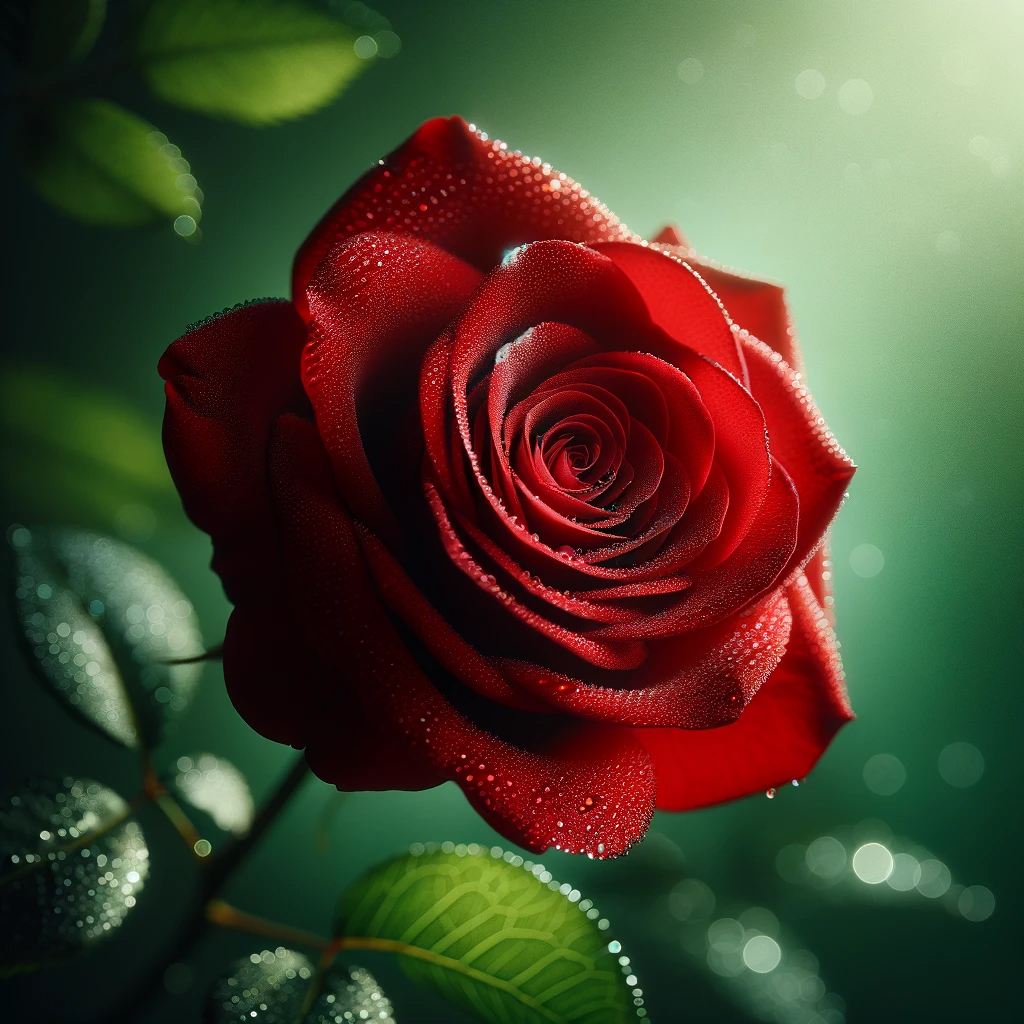 A close up of a red rose

Description automatically generated