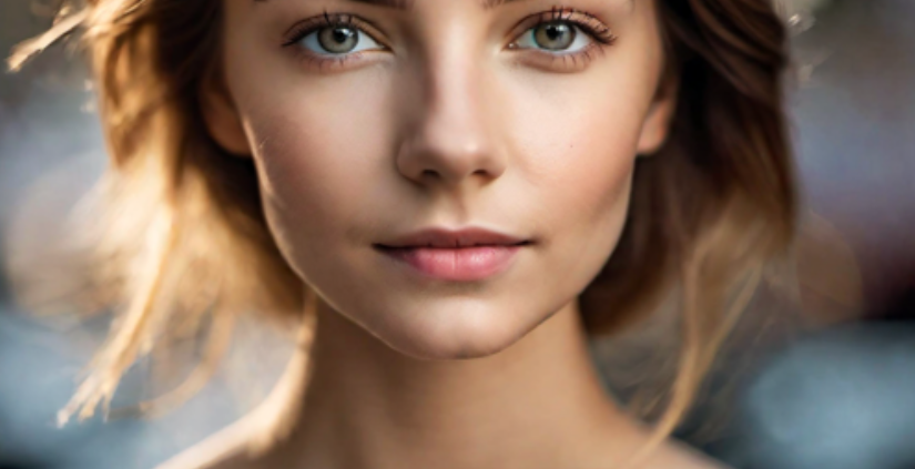 A person with brown hair and blue eyes Description automatically generated