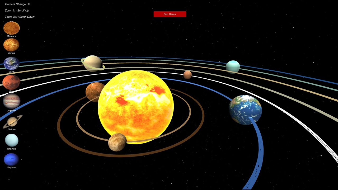 Computer simulation of a planetary system