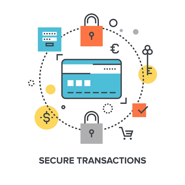 Secure digital transaction illustration
